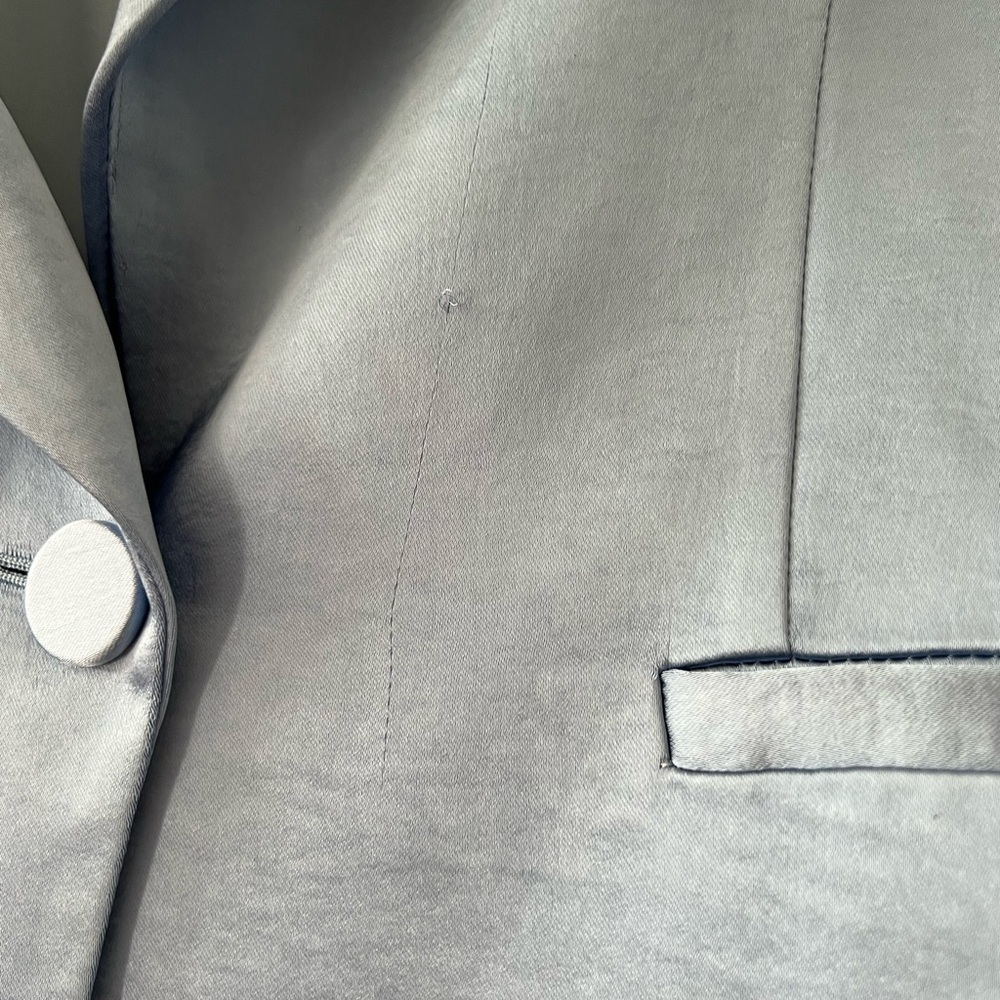 DREW BLUE SATINY BLAZER SIZE XS - Picture 2 of 9